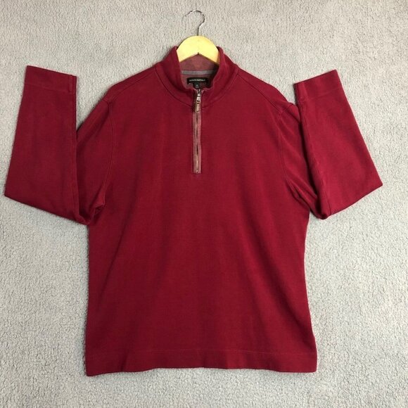 Banana Republic Other - Banana Republic Men's Pullover Long Sleeve Red Plum 1/4 Zip Sweatshirt Size XL